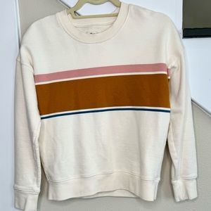 Madewell Striped Womens Sweater 100% Cotton X-Small Cream & Camel